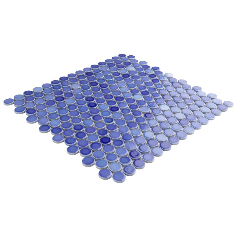 Merola Tile Hudson Penny Round Niagara 11-7/8" x 12-5/8" Porcelain Mosaic Floor and Wall Tile