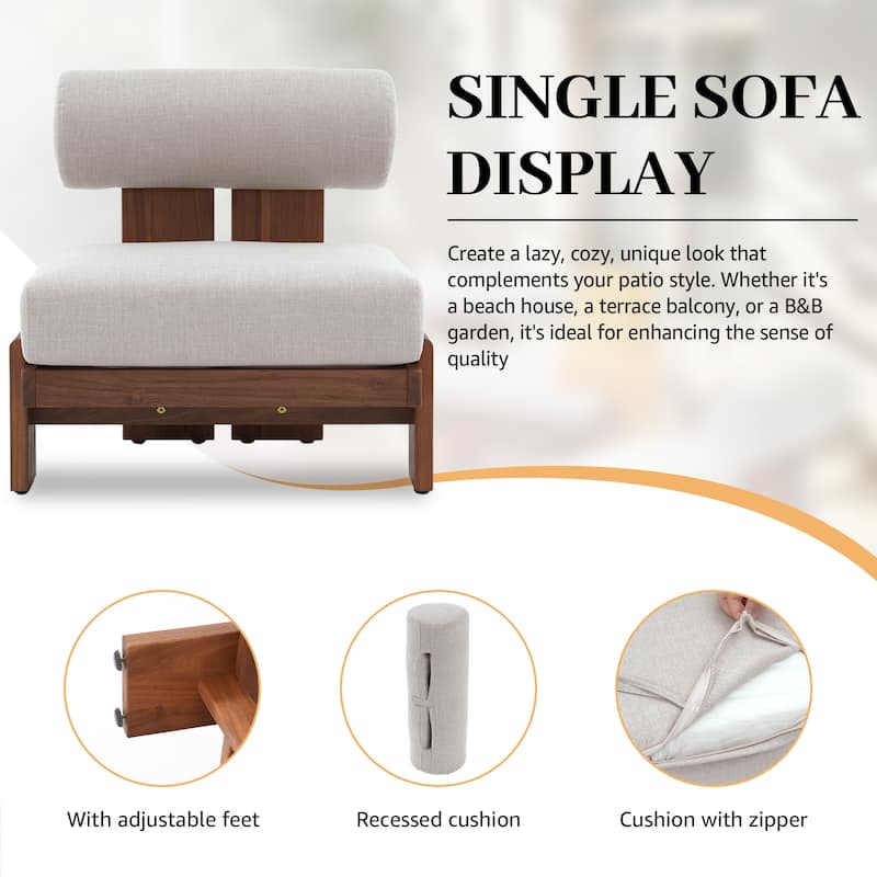 Modern Wooden Outdoor Sofa Set with Cushions