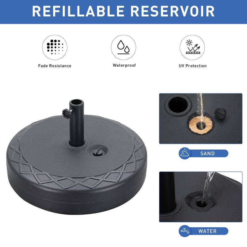 95 lbs Sand Filled Patio Umbrella Stand Base, 67 lbs Heavy Duty Water Suitable for Base Stand