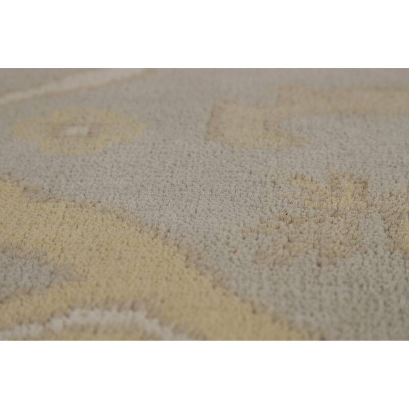 Earth Tone Oushak Indian Area Rug Handmade Living Room Wool Carpet - 8'1"x 9'10"