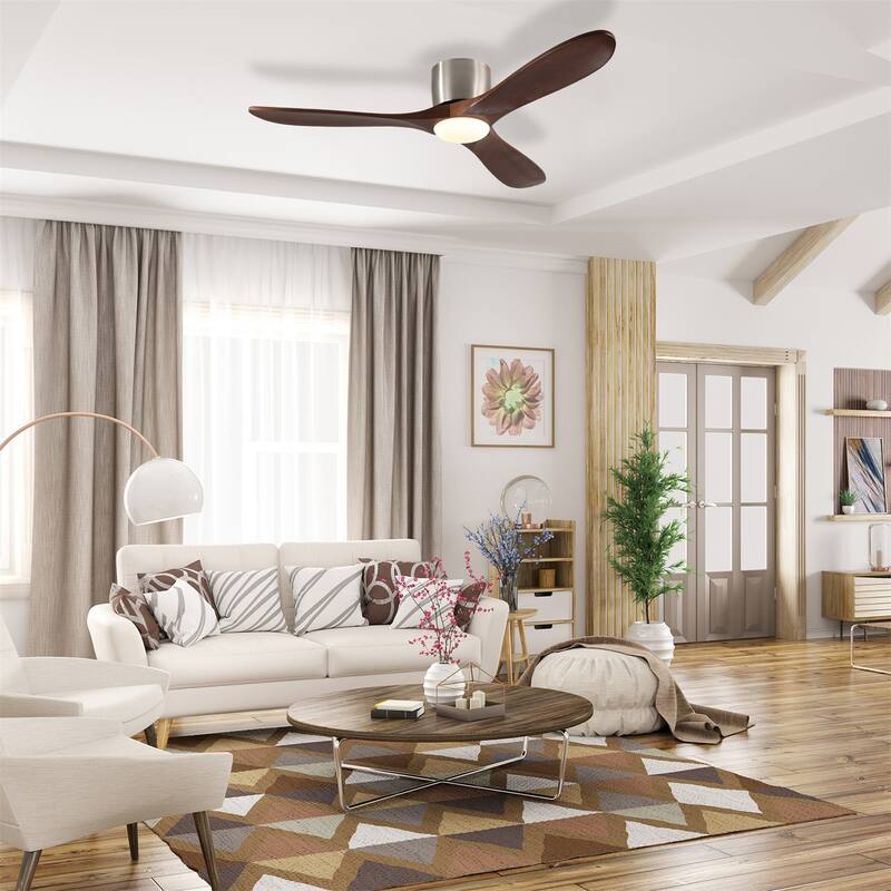 52" Ceiling Fan with Light and Remote Control, Reversible DC Motor