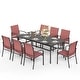 preview thumbnail 18 of 34, MAISON ARTS 9-Piece Outdoor Dining Set with 8 Textilene Chairs and Rectangle Dining Table