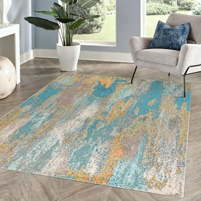 JONATHAN Y Groovy POP Modern Abstract Vintage Waterfall Area Rug