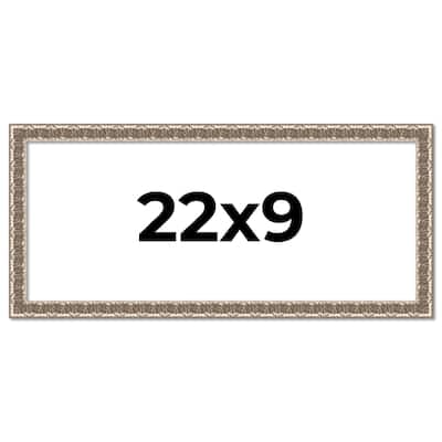 22x9 Frame Silver Versailles Ornate Solid Wood Picture Frame | 1 Inch