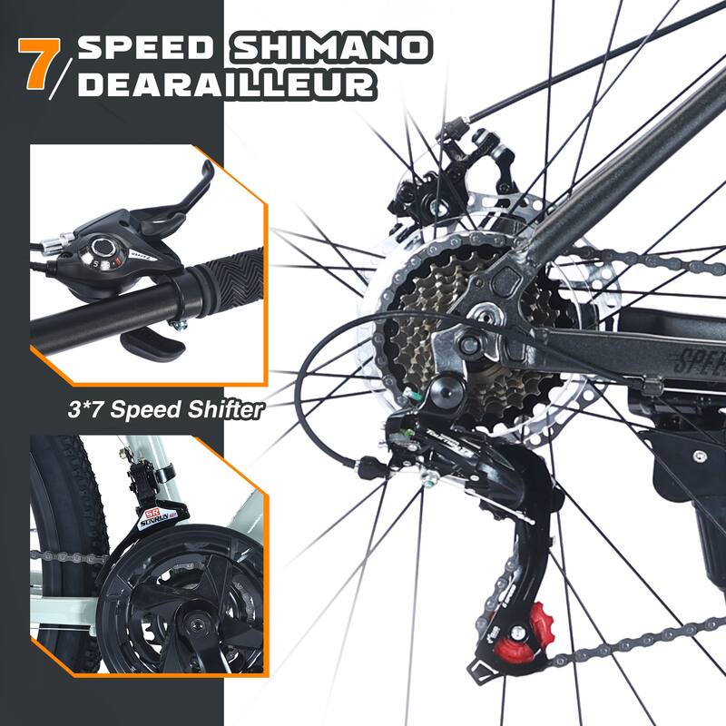 Unisex Mountain Bike - Front Suspension, Aluminum Alloy Frame, Multiple Speeds - 27.5