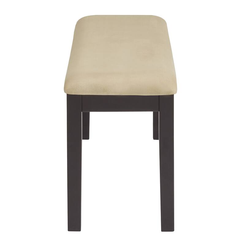 Wilmington Gold Microfiber Black Wood Base 48-inch Dining Bench by iNSPIRE Q Classic
