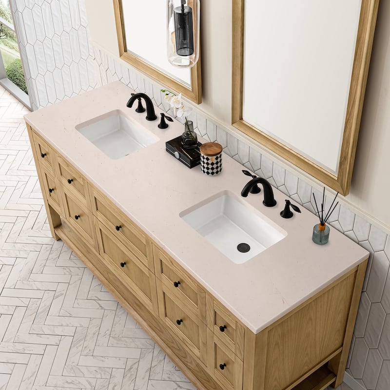 James Martin Vanities 330-V72-3EMR Breckenridge 72" Double Basin Wood