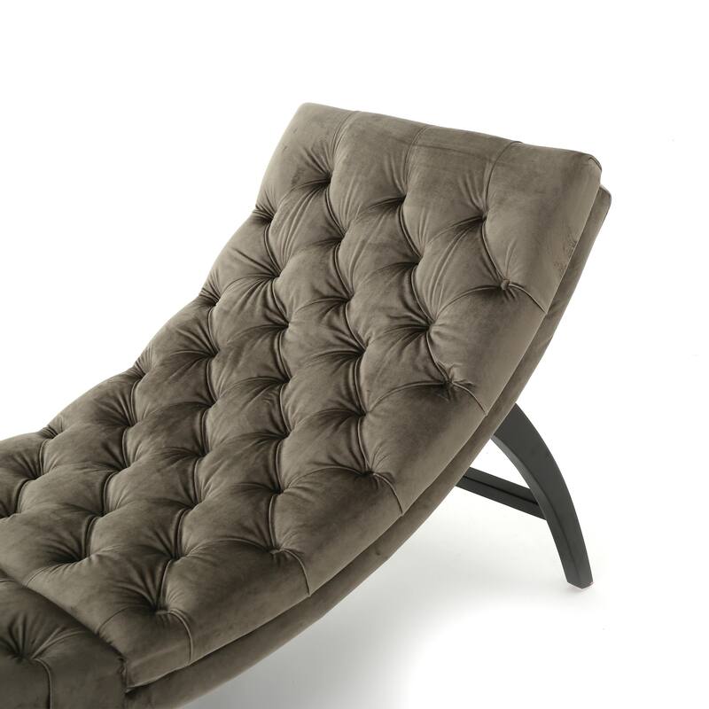 Garret Tufted Velvet Chaise Lounge by Christopher Knight Home