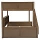 preview thumbnail 35 of 50, Wood Bunk Bed with Side Storage Compartment and 2 Built-in Charging Station & USB Port, Sturdy Wood Frame and Thickening Slats