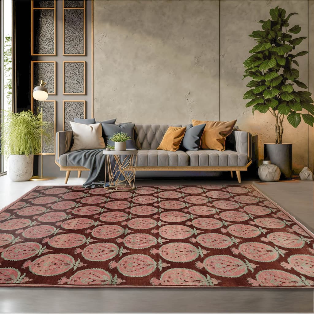 Hand Knotted Michaelian & Kohlberg Brown Tibetan 100% Wool Area Rug