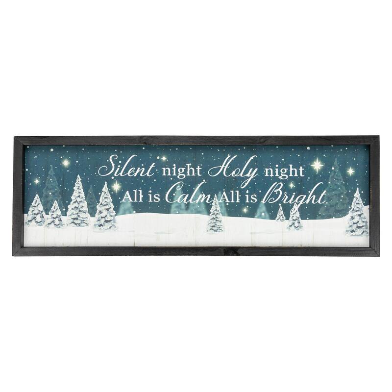 23.5" Framed Silent Night Christmas Wall Sign