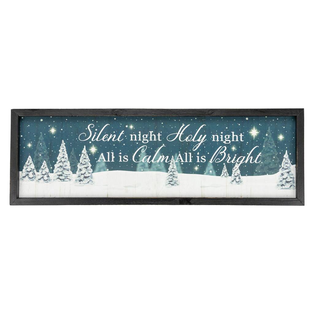 23.5" Framed Silent Night Christmas Wall Sign