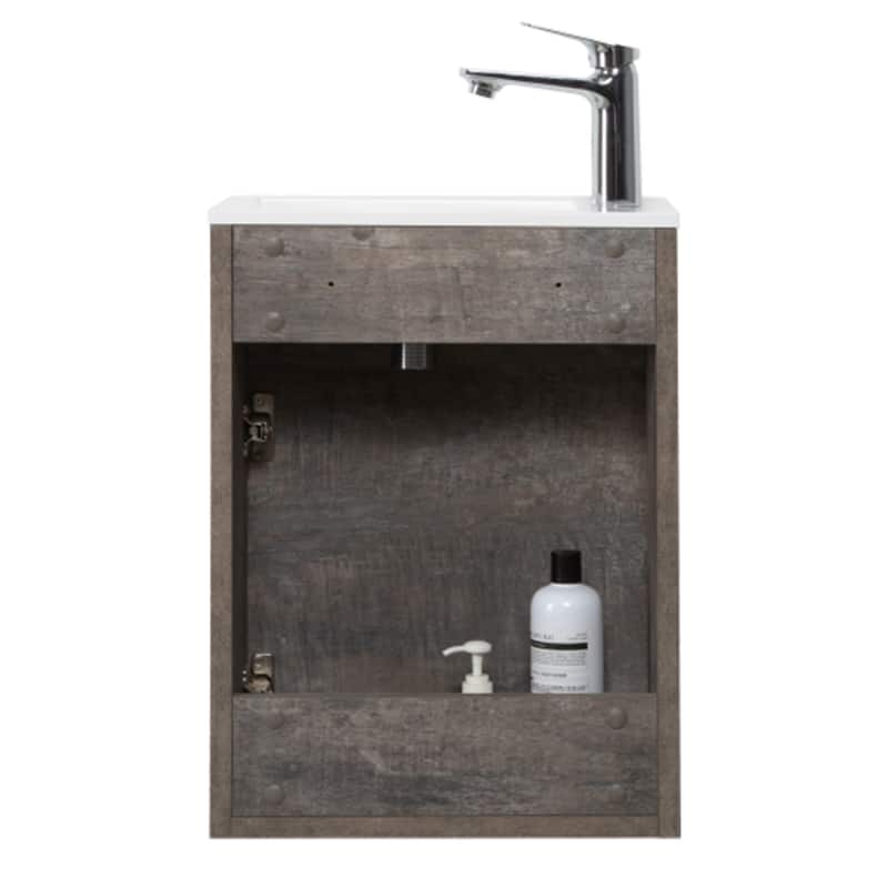 CASAINC 16" Wall Mounted Cabinet Vanity Set with Sink(2 Colors for Choosing)
