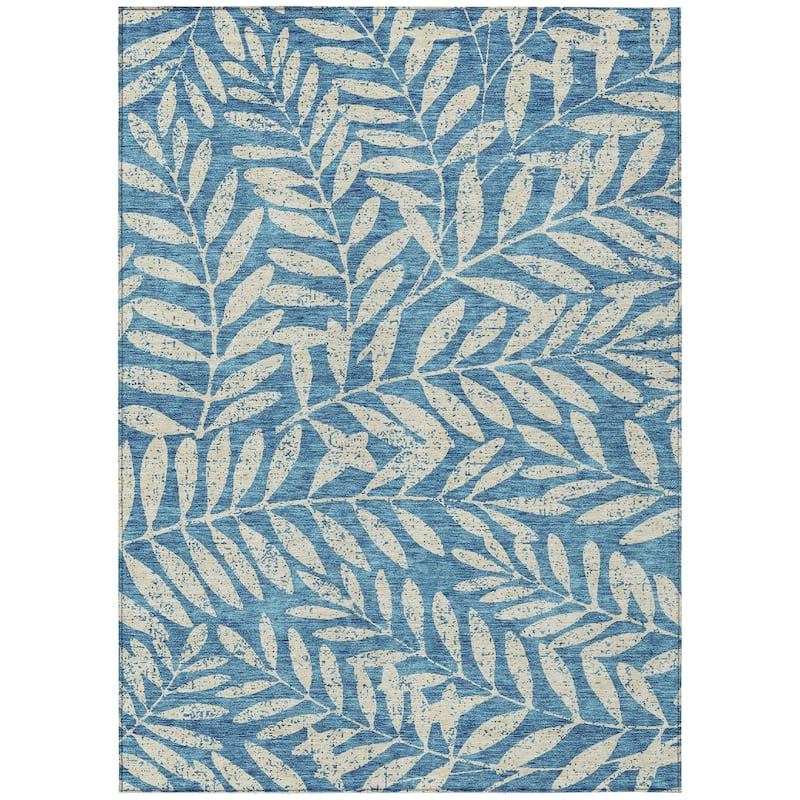 Machine Washable Indoor/ Outdoor Chantille Palm Rug