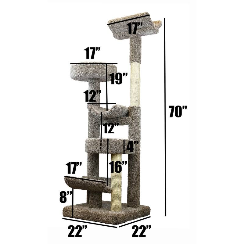 Prestige Cat Trees 130098-Neutral Staggered Cat Tower Cat Tree, Large