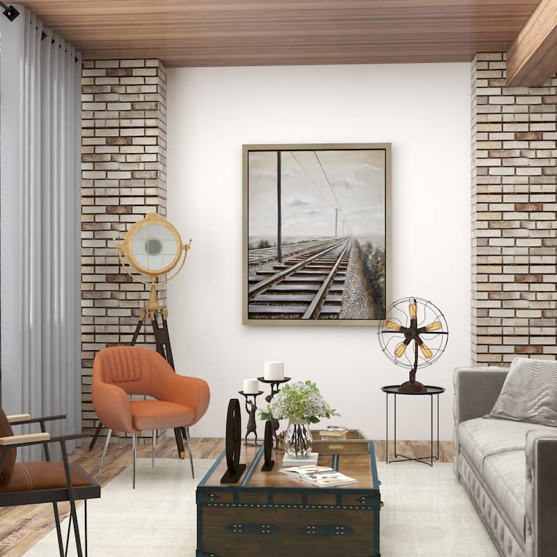 Bronze Metal Vintage Fan Shape 5 Light Accent Lamp - 18 x 24