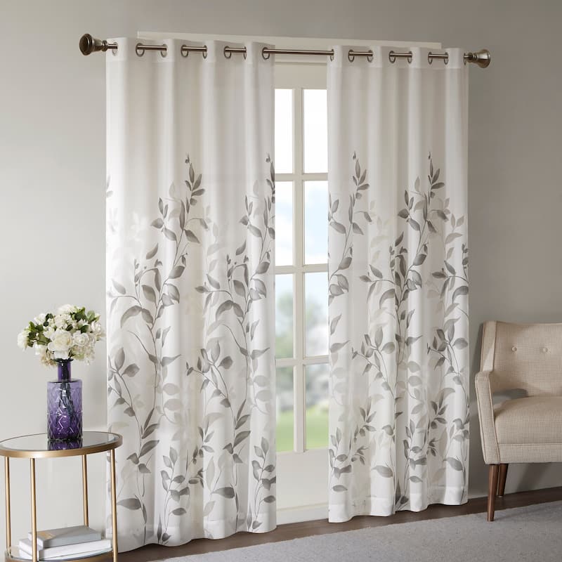 Madison Park Vera Burnout Printed Curtain Panel Single