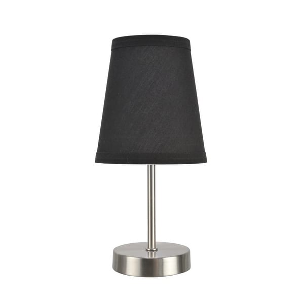 slide 2 of 2, Aspen Creative 1-Pack Set - One-Light Candlestick Table Lamp, Contemporary Design in Satin Nickel, 10" High - SATIN NICKEL