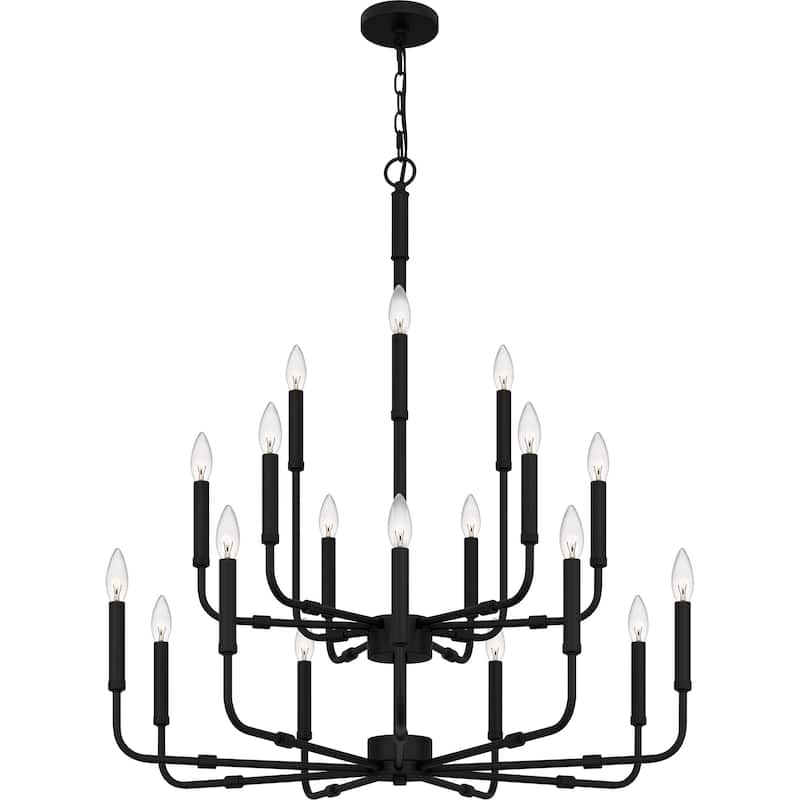 Abner 18-Light Matte Black Chandelier