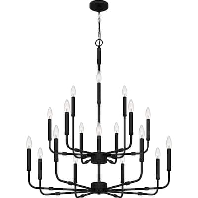 Abner 18-Light Matte Black Chandelier