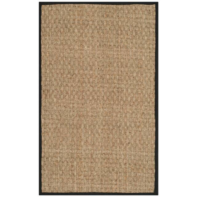 SAFAVIEH Natural Fiber Marina Basketweave Seagrass Rug - 2' x 3' - Natural/Black