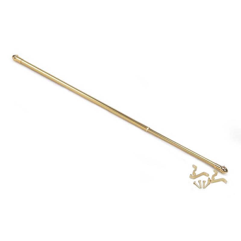 ACHIM Fantasia 7/16" Cafe Curtain Rod 3/4" Projection - 48" - 86" - Brass