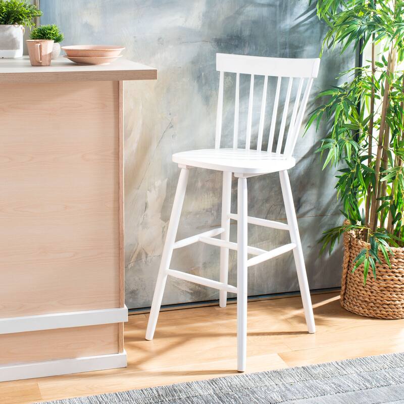 SAFAVIEH Belva 30-inch Spindle Farmhouse Bar Stool (Set of 2) - 20" W x 21" D x 44" H - 20"W x 21"D x 44"H