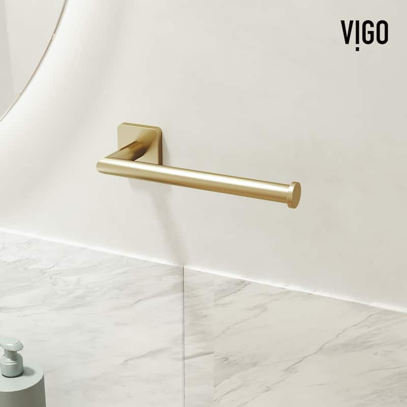 VIGO Satro 4-Piece Bathroom Hardware Accessory Set with 24 in. Towel Bar, Toilet Paper Holder, Hand Towel Holder, Hook