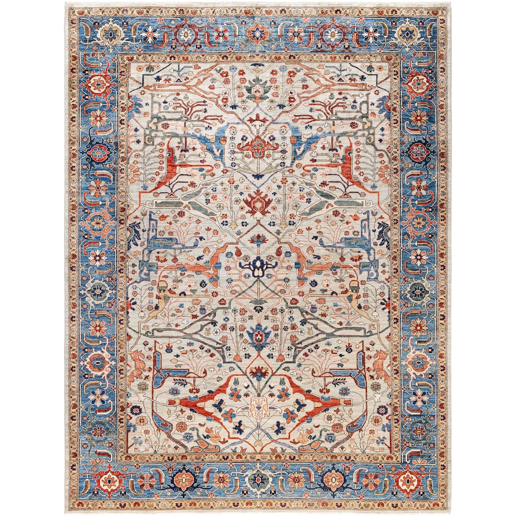 Serapi One-of-a-Kind Hand-Knotted Area Rug - Gray - 9' 0" x 11' 10"