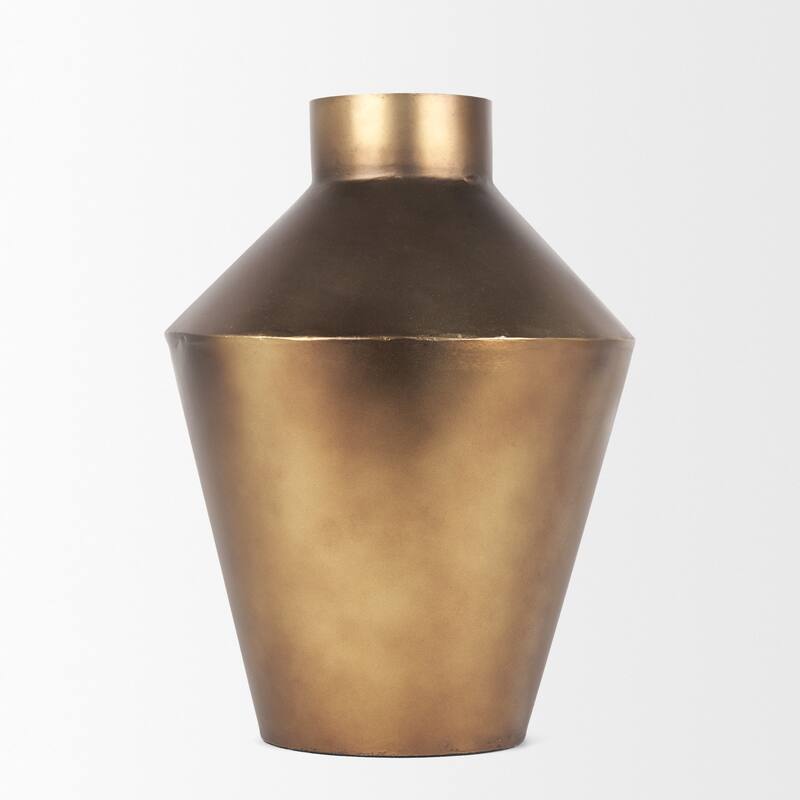 Perrin Small Brushed Gold Metal Decorative Vase