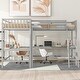 preview thumbnail 11 of 22, Twin L-Shaped Loft Bed with Desks, Gray