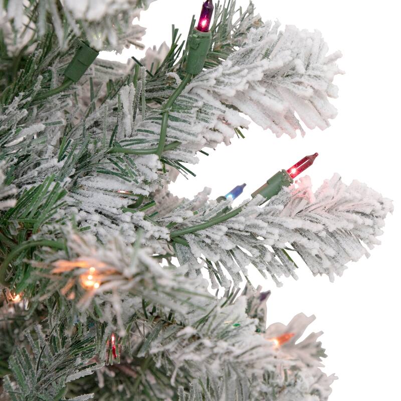 4.5' Pre-Lit Flocked Madison Pine Artificial Christmas Tree