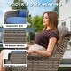 preview thumbnail 6 of 8, Outdoor Glider Loveseat Sofa with Ottoman - Blue cushion - Grey