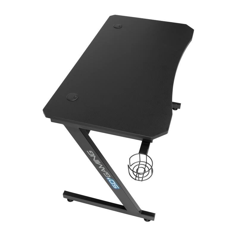 SD Gaming Zone Black and Grey Gamer Desk with Charging Station