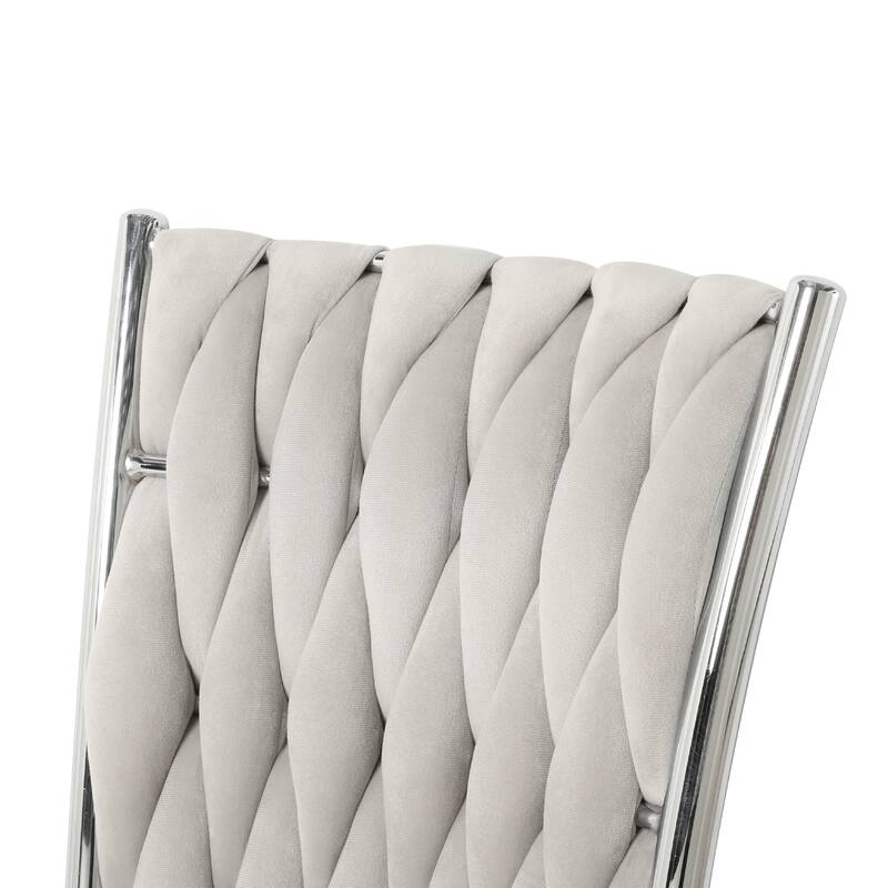 Modern Simple Velvet Dining Chair, Family Bedroom Stool Back Student Table Chair, Metal Chair Legs (Set Of 4)