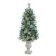 preview thumbnail 1 of 3, 4.5' Artificial Christmas Tree with 100 Lights in Decorative Urn