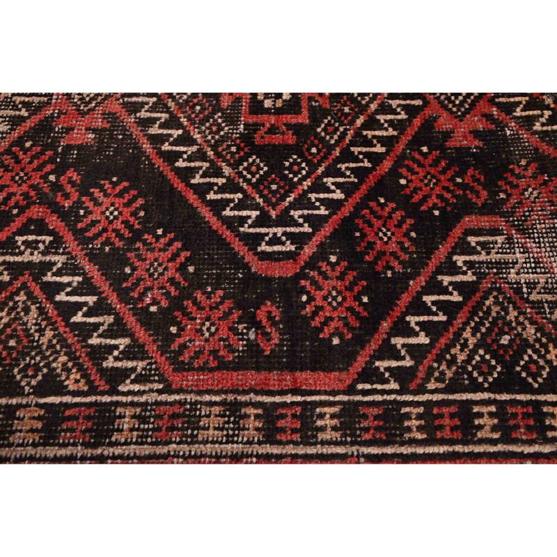 ECARPETGALLERY Hand-knotted Baluch Black Wool Rug - 3'11 x 7'1