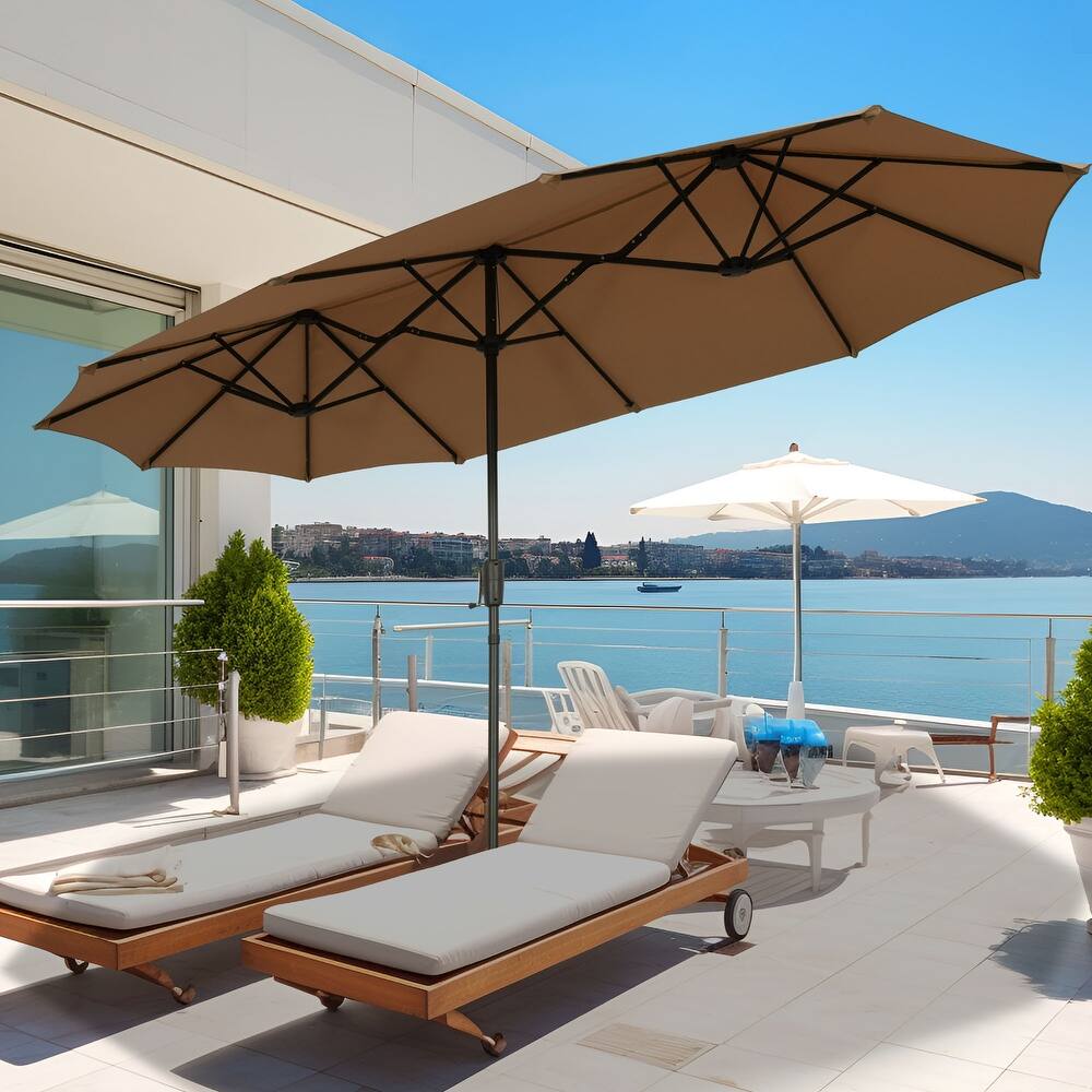 Autlaycil 13 FT Patio Umbrella with Sun Protection & Easy Crank