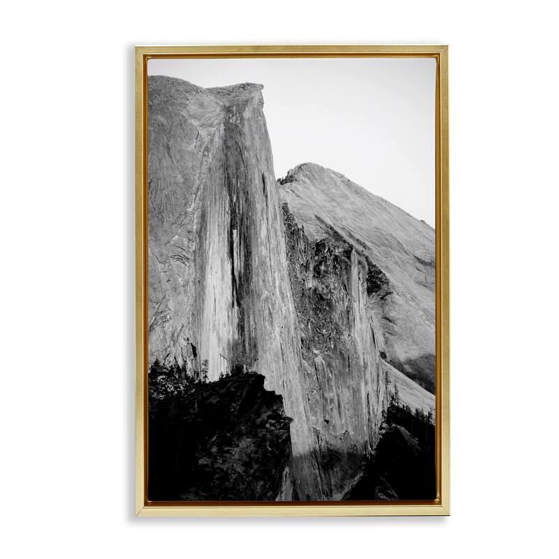 Stupell Towering Yosemite Cliff Framed Floater Canvas Wall Art Design By Gemma Bardot - 21 x 31 - Gold