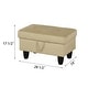 preview thumbnail 3 of 2, Beige Velvet Rectangle Storage Ottoman
