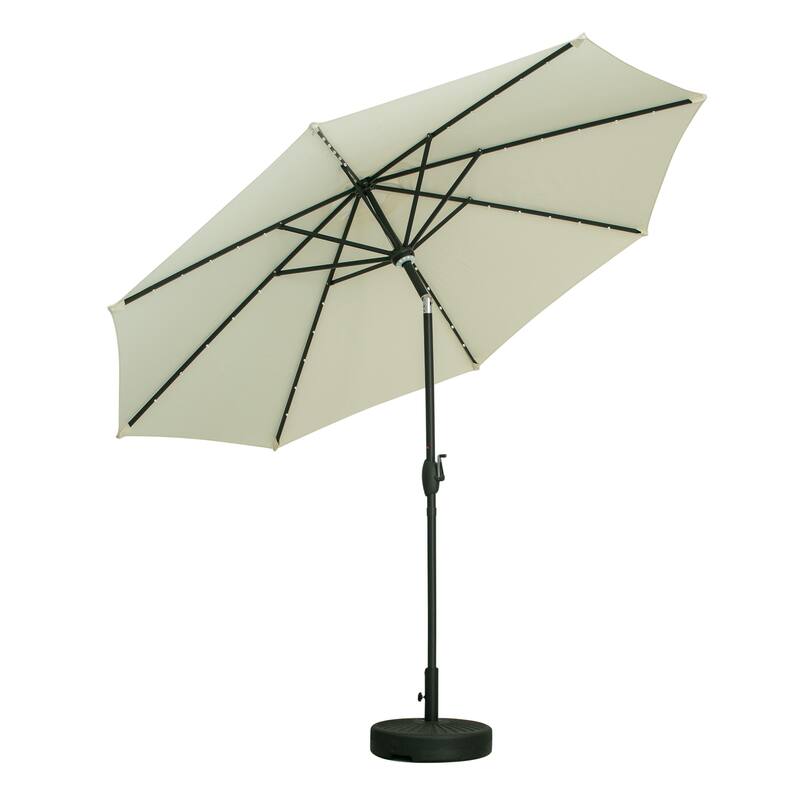 Ainfox 10ft Patio Umbrella with Lights Outdoor Solar Umbrella