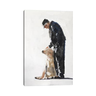 iCanvas "Man And His Golden Labrador" by James Coates Canvas Print