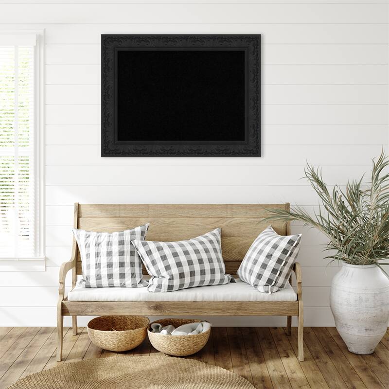 Luxe Black Framed Cork Board - Bulletin Board, Organization Board, Pin Board