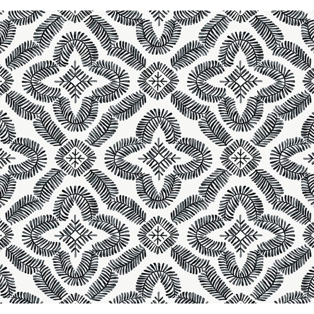 Seabrook Designs Talia Botanical Medallion Unpasted Wallpaper