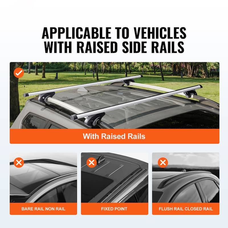 Universal Roof Rack Cross Bars, Aluminum Roof Rack Crossbars, for SUVs, Sedans, and Vans
