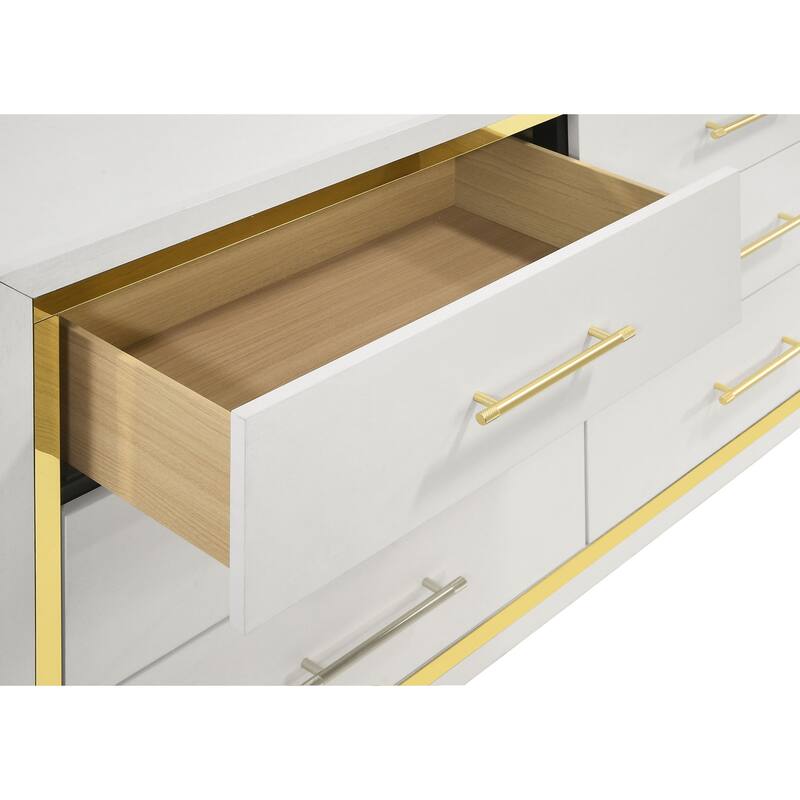 Lucia Modern Classic 6-drawer Dresser White