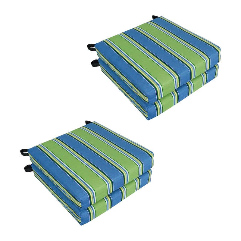16-inch Indoor/Outdoor Chair Cushions (Set of 4) - 16 x 16 - Haliwell Caribbean
