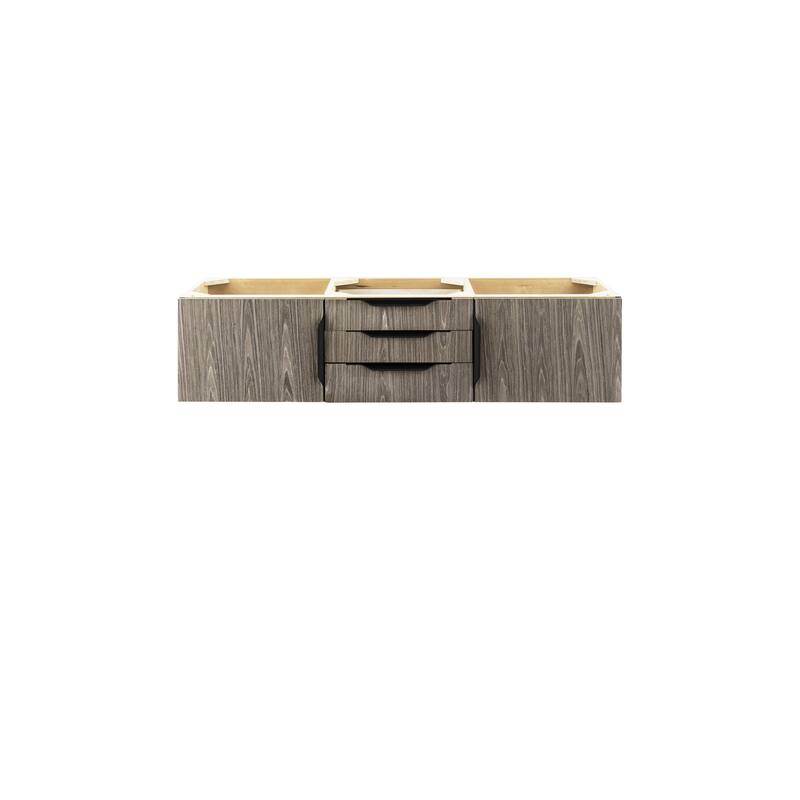 James Martin Vanities Mercer Island 59" Double Vanity, Ash Gray with Matte Black Hardware