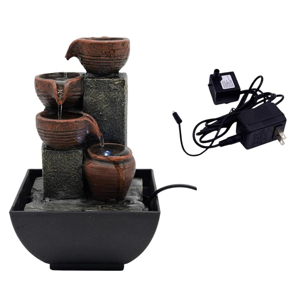 Transpac Resin Tiered Vessel Indoor Fountain Home Decorations Spring