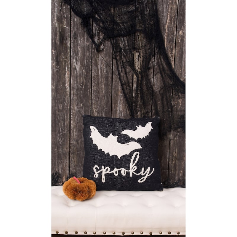 20" x 20" Bats Reversible Halloween Knitted Pillow
